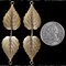 Antiqued Brass Large Leaf Pinch Connector - Set of Two - AB-W19